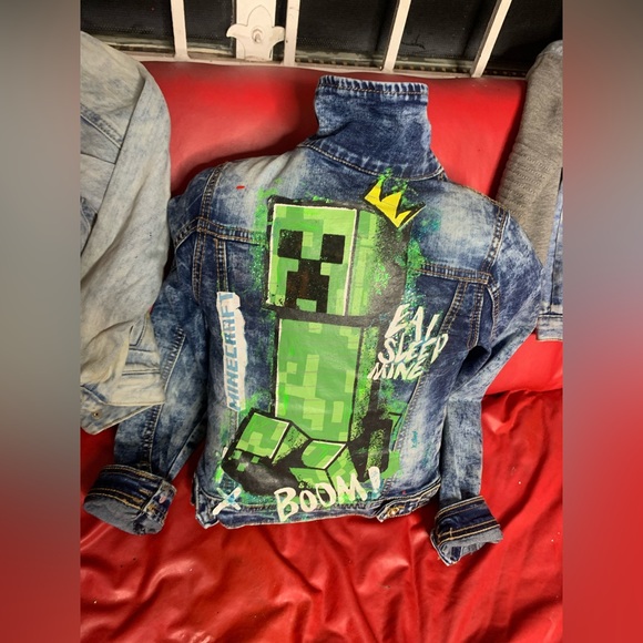 Kids Custom Jean Jackets Roblox Minecraft Spider-Man - Picture 5 of 7